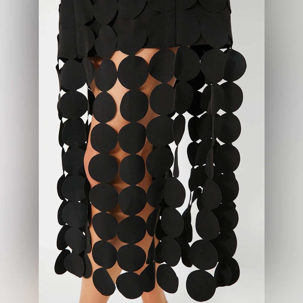 HYACINTH HOUSE Tuckernuck Black Multi Circle Mercedes Midi Dress Medium M - Picture 3 of 6